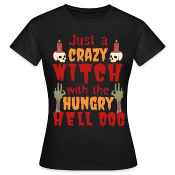 Hunde Halloween Kostüm Hund Spruch - Frauen T-Shirt - Schwarz - Vorne - AI Model Female 172 dark (172cm)