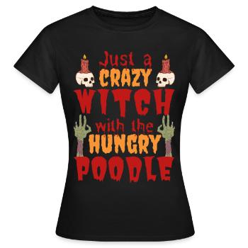 Caniche Halloween Costume Chien Dicton - T-shirt Femme - noir - Devant - AI Model Female 172 dark (172cm)