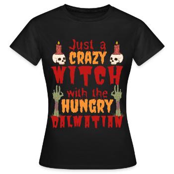 Dalmatian Halloween Costume Dog Saying - Women's T-Shirt - black - Front - AI Model Female 172 dark (172cm)