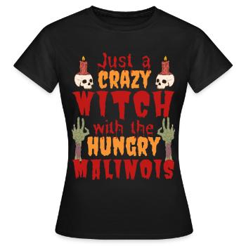 Malinois Belge Costume d’Halloween Chien Dicton - T-shirt Femme - noir - Devant - AI Model Female 172 dark (172cm)