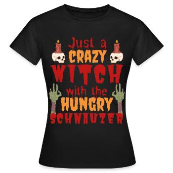 Schnauzer Halloween Costume Chien Dicton - T-shirt Femme - noir - Devant - AI Model Female 172 dark (172cm)