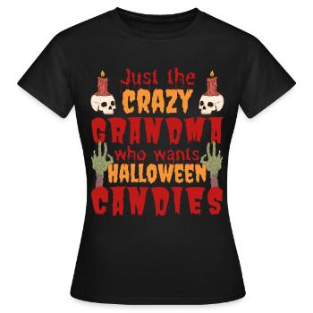 Creepy funny Halloween saying grandma - Women's T-Shirt - black - Front - AI Model Female 172 dark (172cm)