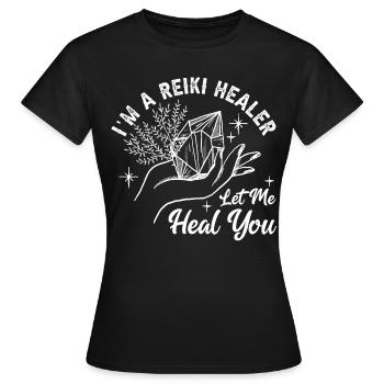 Médecine Reiki Guérisseur Énergie Positive - T-shirt Femme - noir - Devant - AI Model Female 172 dark (172cm)