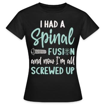 Back Surgery Spinal Fusion Spine Surgery - Women's T-Shirt - black - Front - AI Model Female 172 dark (172cm)