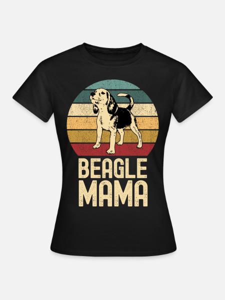 Beagle Mama Hund Retro Vintage - Frauen T-Shirt - Schwarz