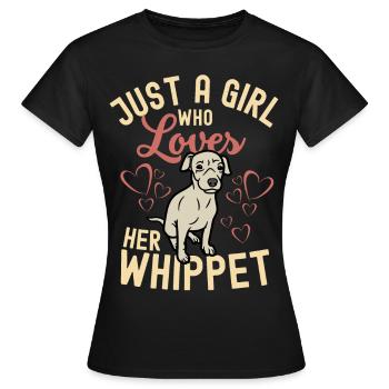 Süßer Whippet Welpe Liebhaber Kawaii - Frauen T-Shirt - Schwarz - Vorne - AI Model Female 172 dark (172cm)