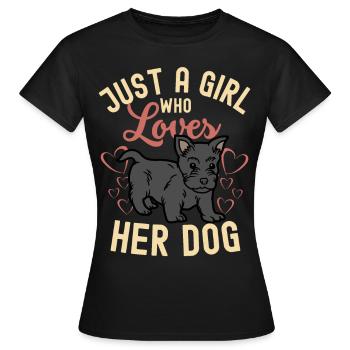 Süßer Scottish Terrier Welpe Liebhaber Kawaii - Frauen T-Shirt - Schwarz - Vorne - AI Model Female 172 dark (172cm)