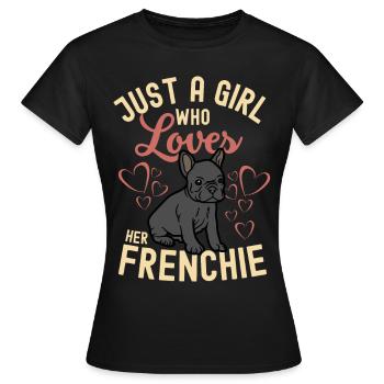 Süße Französische Bulldogge Liebhaber Kawaii - Frauen T-Shirt - Schwarz - Vorne - AI Model Female 172 dark (172cm)