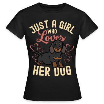 Süßer Dackel Liebhaber Kawaii - Frauen T-Shirt - Schwarz - Vorne - AI Model Female 172 dark (172cm)