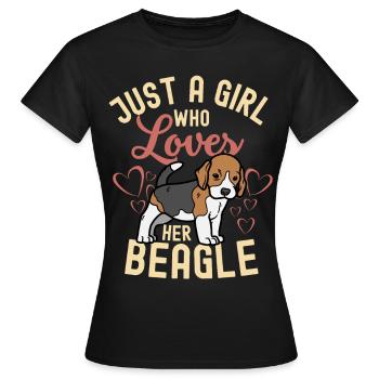 Beagle welpe Hund süßer Beagle kawaii - Frauen T-Shirt - Schwarz - Vorne - AI Model Female 172 dark (172cm)