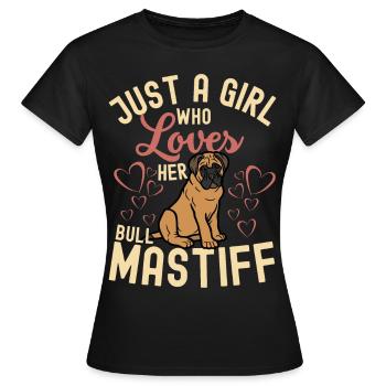 Sweet Bullmastiff Lover Kawaii - Women's T-Shirt - black - Front - AI Model Female 172 dark (172cm)
