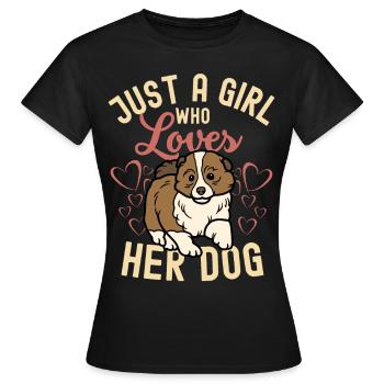 Cute Shetland Sheepdog Puppy Lover Kawaii - Women's T-Shirt - black - Front - AI Model Female 172 dark (172cm)