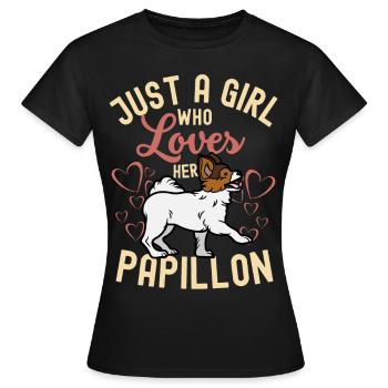 Sweet Papillon puppy lover kawaii - Women's T-Shirt - black - Front - AI Model Female 172 dark (172cm)
