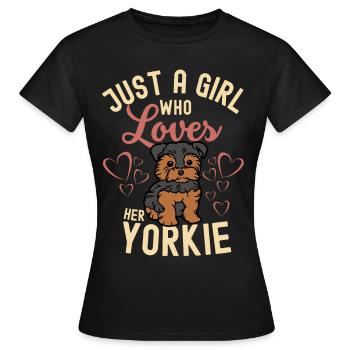 Süßer Yorkshire Terrier Liebhaber Kawaii - Frauen T-Shirt - Schwarz - Vorne - AI Model Female 172 dark (172cm)