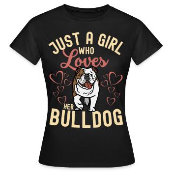 Cute English Bulldog Lovers Kawaii - Women's T-Shirt - black - Front - AI Model Female 172 dark (172cm)