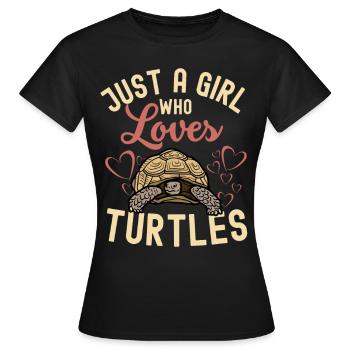 Turtle lover kawaii - Women's T-Shirt - black - Front - AI Model Female 172 dark (172cm)