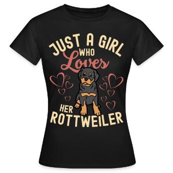 Sweet Rottweiler lover kawaii - Women's T-Shirt - black - Front - AI Model Female 172 dark (172cm)