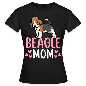 Beagle Mama Hund süßer Beagle kawaii - Frauen T-Shirt - Schwarz - Vorne - AI Model Female 172 dark (172cm)