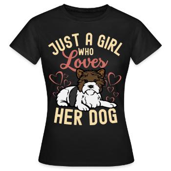Sweet Biewer Terrier Lover Kawaii - Women's T-Shirt - black - Front - AI Model Female 172 dark (172cm)