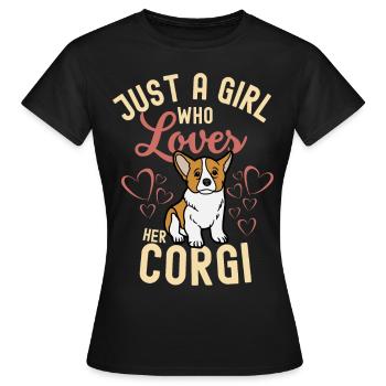 Sweet Welsh Corgi puppy lover kawaii - Women's T-Shirt - black - Front - AI Model Female 172 dark (172cm)