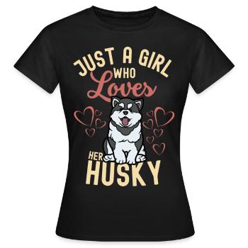 Sweet Husky Lover Kawaii - Women's T-Shirt - black - Front - AI Model Female 172 dark (172cm)