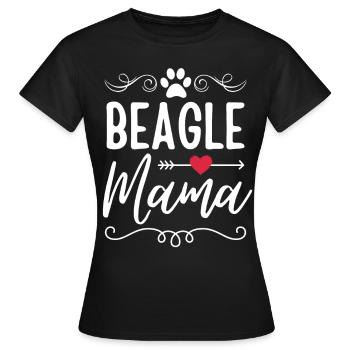Beagle Mama Hund Beagle Mom - Frauen T-Shirt - Schwarz - Vorne - AI Model Female 172 dark (172cm)