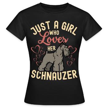 Doux Schnauzer Dog Lover Kawaii - T-shirt Femme - noir - Devant - AI Model Female 172 dark (172cm)