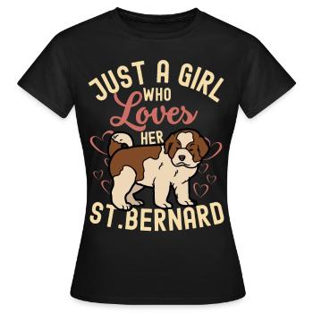 Sweet St. Bernard lover kawaii - Women's T-Shirt - black - Front - AI Model Female 172 dark (172cm)