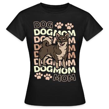 Doux suédois Vallhund Lover Kawaii - T-shirt Femme - noir - Devant - AI Model Female 172 dark (172cm)