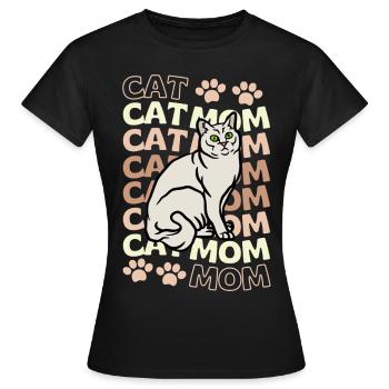 Mignon Burmilla Cat Mama - T-shirt Femme - noir - Devant - AI Model Female 172 dark (172cm)