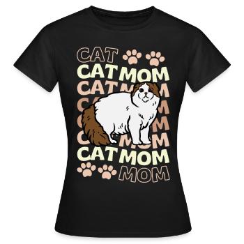 Cute Scottish Fold Cat Mama Scottish Folding Ear - Women's T-Shirt - black - Front - AI Model Female 172 dark (172cm)