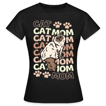 Süße Birma Katze Mama - Frauen T-Shirt - Schwarz - Vorne - AI Model Female 172 dark (172cm)