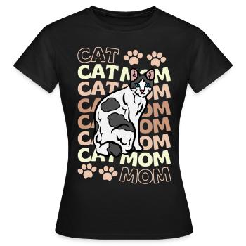 Mignon chat japonais Bobtail Mama - T-shirt Femme - noir - Devant - AI Model Female 172 dark (172cm)