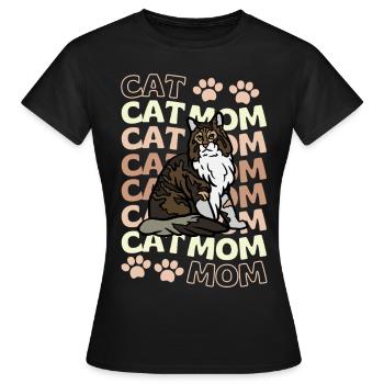 Cute Maine Coon Cat Mom - Women's T-Shirt - black - Front - AI Model Female 172 dark (172cm)