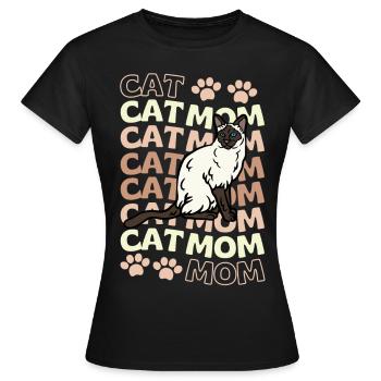 Süße Siam Katze Mama - Frauen T-Shirt - Schwarz - Vorne - AI Model Female 172 dark (172cm)