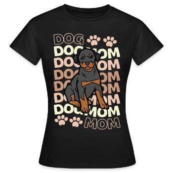 Süßer Dobermann Hund Mama Kawaii - Frauen T-Shirt - Schwarz - Vorne - AI Model Female 172 dark (172cm)