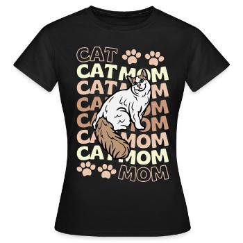 Cute Turkish Van Cat Mom - Women's T-Shirt - black - Front - AI Model Female 172 dark (172cm)