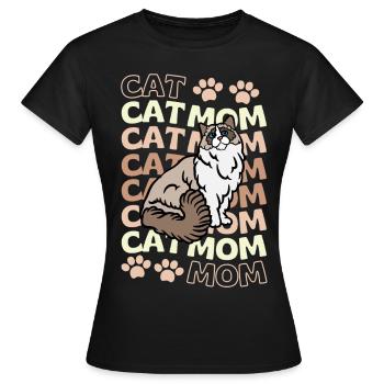 Süße Ragdoll Katze Mama - Frauen T-Shirt - Schwarz - Vorne - AI Model Female 172 dark (172cm)