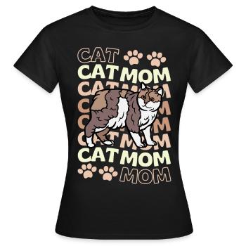 Mignon Manx Cat Maman - T-shirt Femme - noir - Devant - AI Model Female 172 dark (172cm)