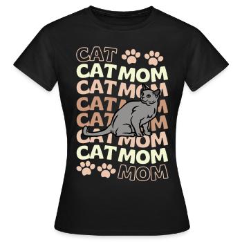 Süße Russisch Blau Katze Mama - Frauen T-Shirt - Schwarz - Vorne - AI Model Female 172 dark (172cm)
