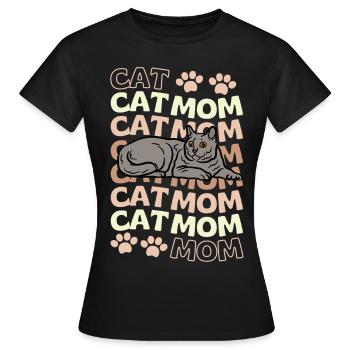 Cute Carthusian Cat Mama - Women's T-Shirt - black - Front - AI Model Female 172 dark (172cm)