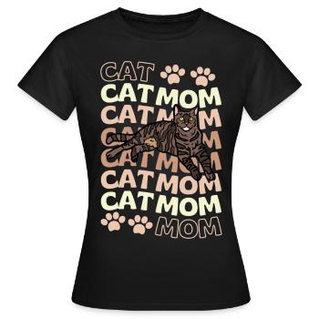 Cute European Shorthair Cat Mom - Women's T-Shirt - black - Front - AI Model Female 172 dark (172cm)
