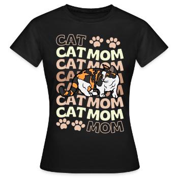 Süße Munchkin Katze Mama - Frauen T-Shirt - Schwarz - Vorne - AI Model Female 172 dark (172cm)