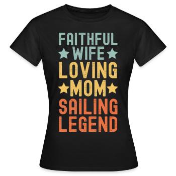 Wife Mother Sailor Sailing Legend retro - Women's T-Shirt - black - Front - AI Model Female 172 dark (172cm)