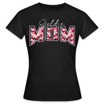Golden Retriever Goldie Mom camouflage pattern lettering - Women's T-Shirt - black - Front - AI Model Female 172 dark (172cm)