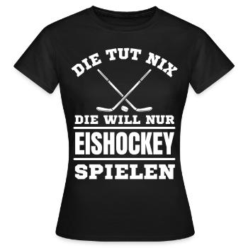 Hockey Hockeyspieler Frauen Eishockey - Frauen T-Shirt - Schwarz - Vorne - AI Model Female 172 dark (172cm)