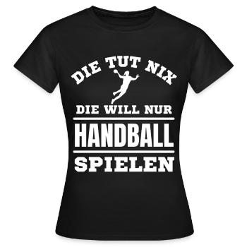 Handball Spielerin Frauen Handball Liebhaber - Frauen T-Shirt - Schwarz - Vorne - AI Model Female 172 dark (172cm)