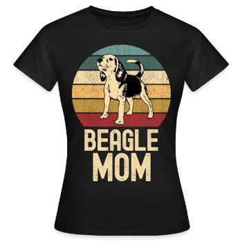 Beagle Mama retro vintage - Frauen T-Shirt - Schwarz - Vorne - AI Model Female 172 dark (172cm)