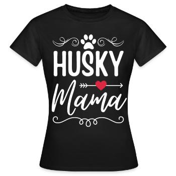 Husky Mama Husky Lovers - Women's T-Shirt - black - Front - AI Model Female 172 dark (172cm)