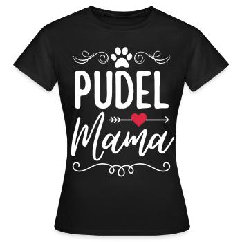 Pudel Mama Liebhaber - Frauen T-Shirt - Schwarz - Vorne - AI Model Female 172 dark (172cm)